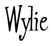 The image contains the word 'Wylie' written in a cursive, stylized font.