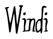 The image is of the word Windi stylized in a cursive script.