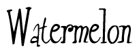 The image is of the word Watermelon stylized in a cursive script.
