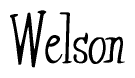 The image is a stylized text or script that reads 'Welson' in a cursive or calligraphic font.
