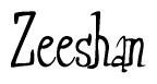 The image is a stylized text or script that reads 'Zeeshan' in a cursive or calligraphic font.