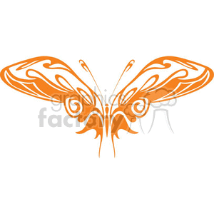 The image is a stylized, symmetrical representation of a butterfly. It features tribal tattoo-like designs with flowing curves and swirls. The depicted butterfly is designed in such a way that it could be suitable for use as a vinyl decal or as inspiration for a tattoo due to its clean, graphic lines.