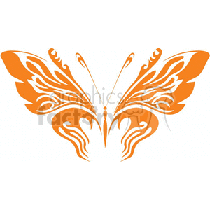 The image depicts a stylized, symmetrical tribal design in the shape of a butterfly. It features bold lines and curves with tribal art influences. The design appears to be one-color and looks suitable for use as a vinyl decal or tattoo design due to its clean, clear lines and high contrast with the background.