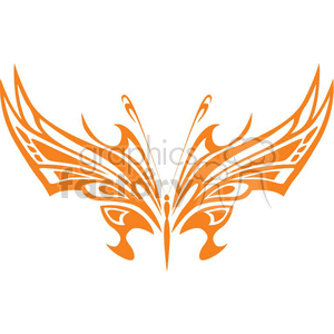 The image is a vector illustration of a symmetrical tribal butterfly design. The style is reminiscent of a tattoo with aesthetic swirls and patterns, making it suitable for vinyl-ready graphics.