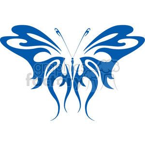 Tribal blue butterfly tattoo