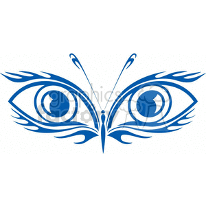 The image is a stylized graphic of a symmetrical butterfly where the wings are designed to resemble a pair of eyes. The lines are smooth and flowing, suggesting a tribal or tattoo-inspired design that is also suitable for vinyl cutting due to its clear, solid shapes and lack of color gradients.