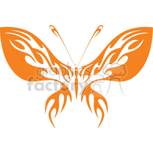 Orange clip art of a butterfly