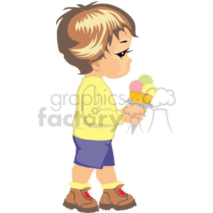 Young Boy with Ice Cream Cone