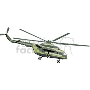 Military Helicopter with Camouflage Design