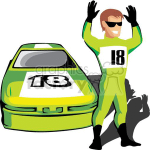 Nascar race car and driver
