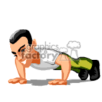 Animated soldier doing push ups