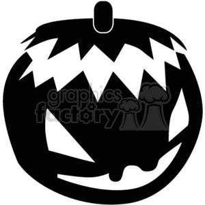 The clipart image depicts a Halloween pumpkin, also known as a jack-o'-lantern, in black and white. The image is designed in vector format and is ready for use with vinyl cutters. It can be used to create decorations or other Halloween-themed items, and it has a scary appearance suitable for the holiday.
