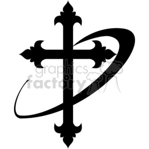 Decorative Christian Cross Design for Vinyl Cutting