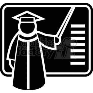 Graduate Pointing at Blackboard