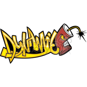 Dynamic Graffiti-Style Dynamite with Angry Face