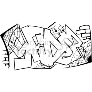Graffiti-style clipart image with text element saying 