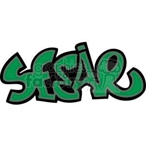 This clipart image features stylized graffiti text art with the word 'SFEA'. The graffiti is in green with black outlines.