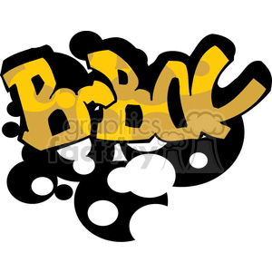 A colorful graffiti-style image featuring abstract text spelling "B Boy" and bold designs with a mix of yellow and black shapes.
