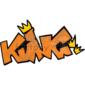 Colorful graffiti-style text spelling 'KING' with dynamic and artistic design elements.