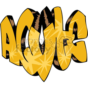 A vibrant, stylized graffiti art illustration featuring the word 'ACUTE' in bold yellow letters with black highlights and starburst patterns.