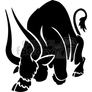 Clipart image of a bull representing the Taurus zodiac sign.