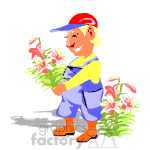 Man gathering flowers from his garden