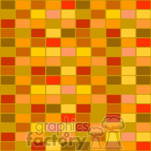 This clipart image features a colorful mosaic pattern with small rectangles in various shades of orange, red, yellow, and brown arranged in a repetitive, grid-like fashion.