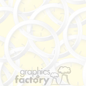 A clipart image featuring overlapping white clock faces on a light yellow background.