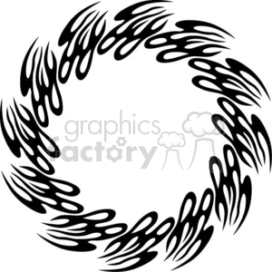 Tribal Flame Circle Design