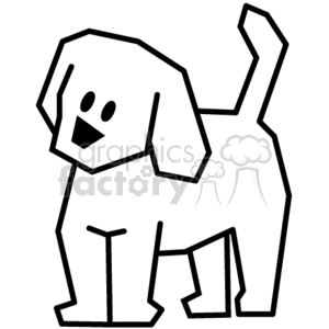 black and white stick figure pet dog