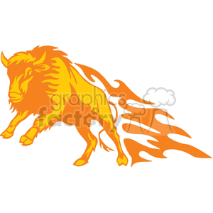 Fiery Charging Bison