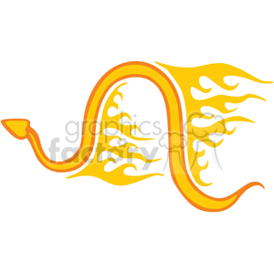Stylized Yellow and Orange Flame Snake