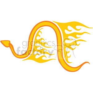 This clipart image features a stylized yellow and orange snake. The snake has small flame-like patterns along its body, giving it a dynamic and energetic appearance.