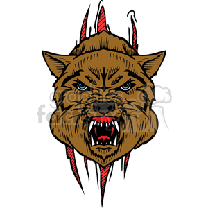 Fierce Snarling Dog Head for Tattoos and Decals