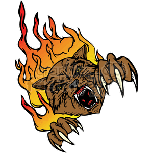 Fiery Wildcat Tattoo Design for Vinyl Cutting