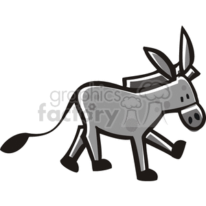 Cartoon donkey walking