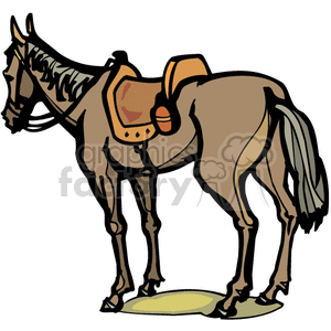 Western Cowboy Horse with Saddle