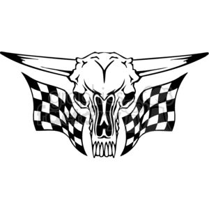 Skull with racing flags