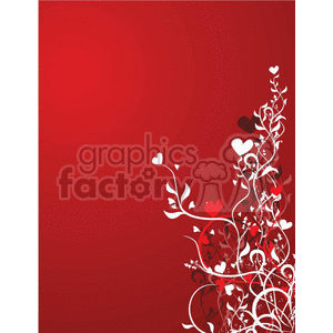 Romantic Red Heart and Floral Design