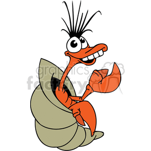 goofy wild haired hermit crab