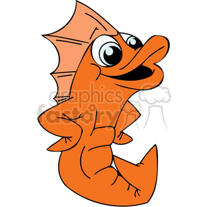 Funny Orange Cartoon Fish