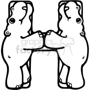 Letter H Hippo or Hippopotamus