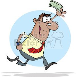 Businessman-Running-With-Dollar-In-Hand