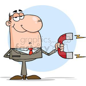 3147-Businessman-Using-A-Magnet