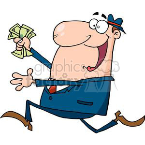 3151-Happy-Businessman-Running-With-Dollars-In-Hand