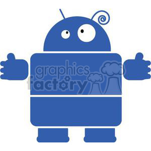 Blue Cartoon Robot with Simple Shapes