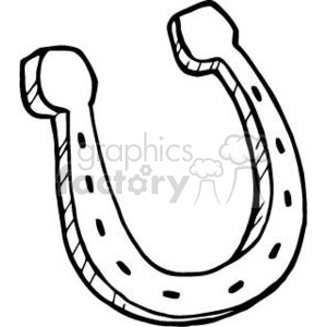 A black and white clipart image of a horseshoe, typically seen as a symbol of luck.