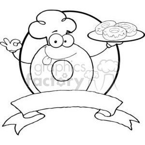 3484-Cartoon-Logo-Friendly-Donut-Chef-Cartoon-Character-Holding-A-Donuts