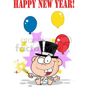 Funny New Year's Eve Cartoon Baby