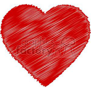 A red heart with a scribble texture, symbolizing love and relationships.